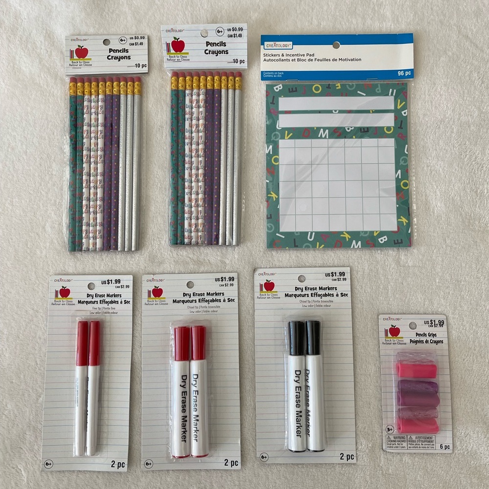 NWT Bundle of 7 packs School Supplies